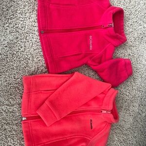 Columbia Kids Fleece Jackets - Bright Pink and Coral